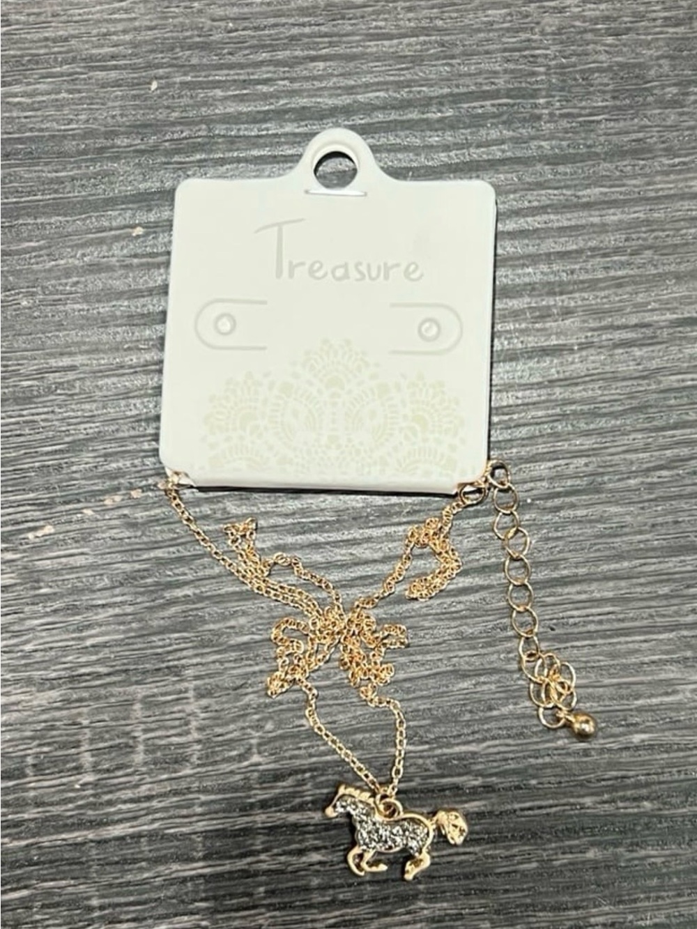 Gold Horse Charm Necklace by Treasure - Women's Necklace